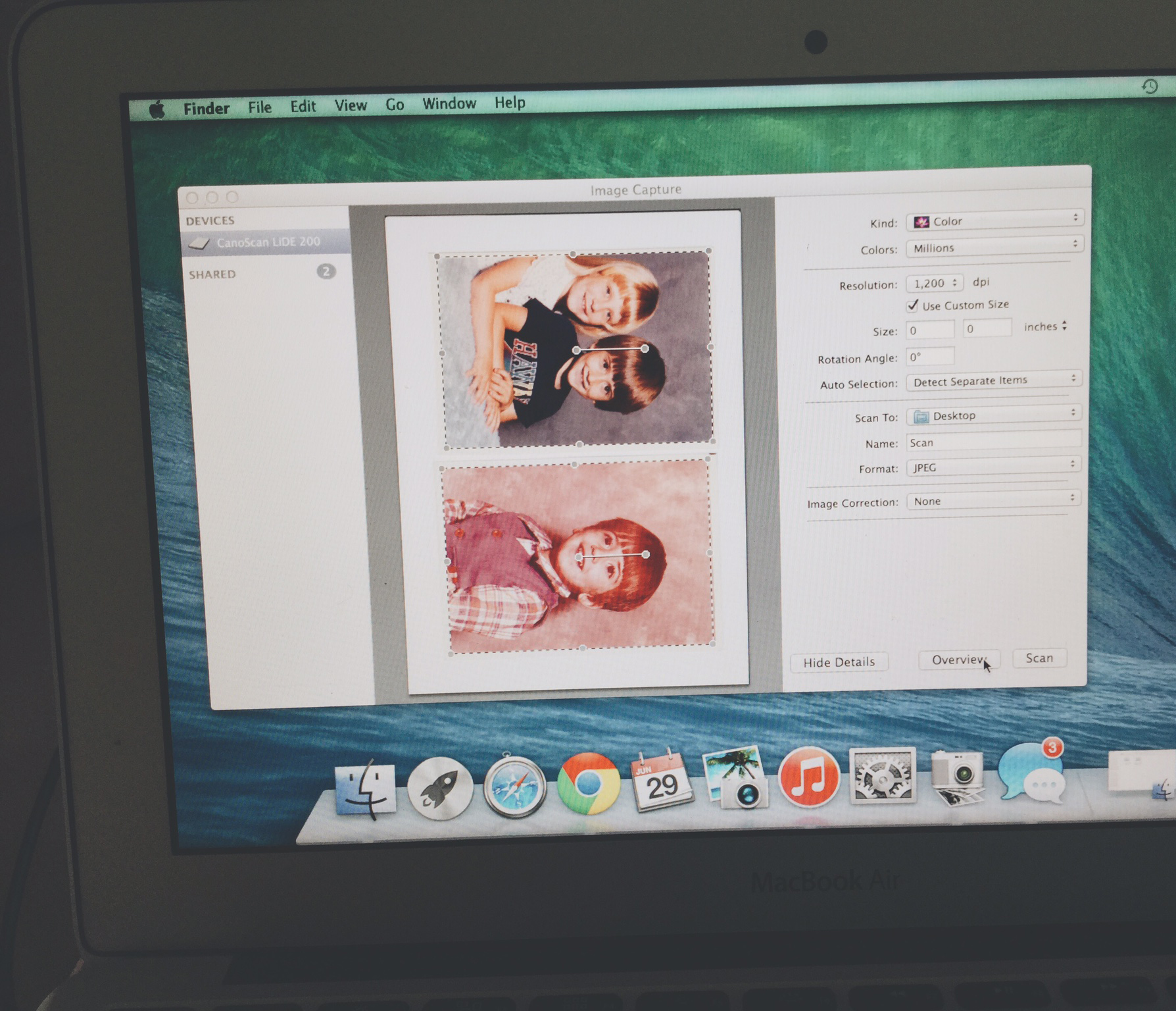 Preserve family photos by scanning them
