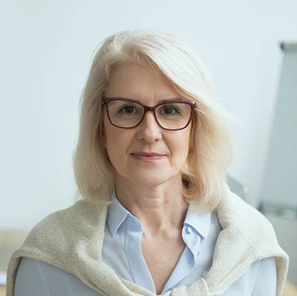 Middle-Aged Woman Wearing Eyeglasses