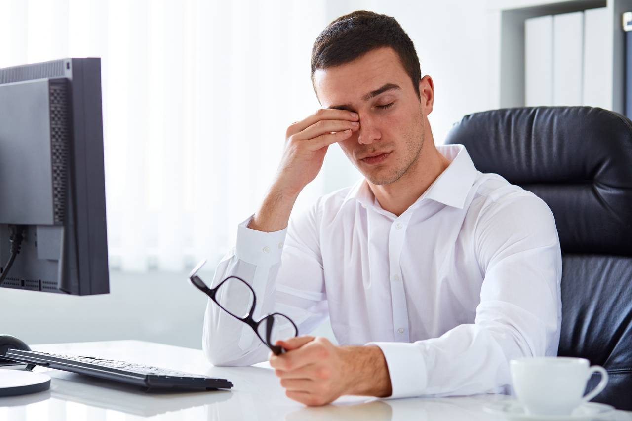 man at computer