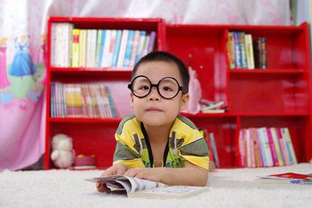 Cute little boy wearing eyeglasses for Myopia