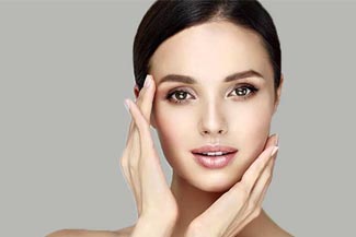 young woman free of wrinkles from botox injection