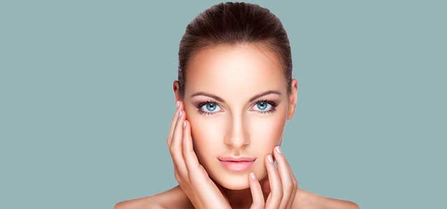 Beautiful face of young woman, after injection with botox