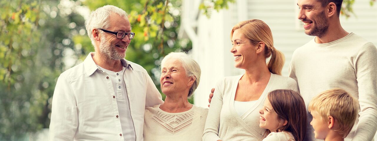 grandparents with family after testing for keratoconus