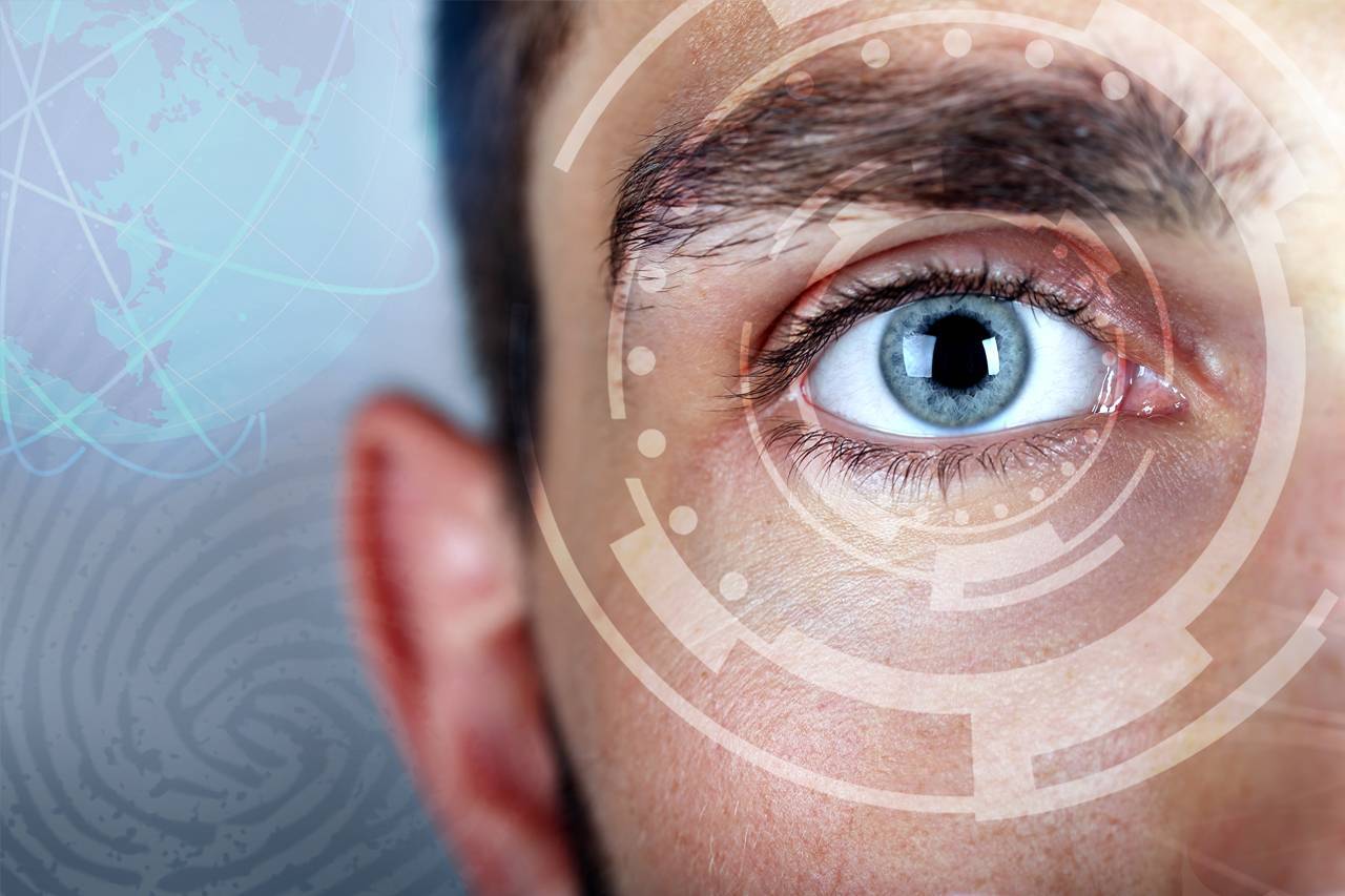 man with corneal transplant treatment