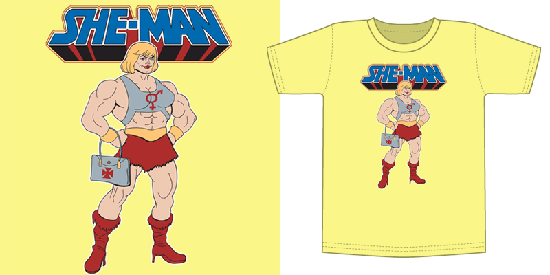 SHE-MAN tee shirt design by tomburns - tom burns