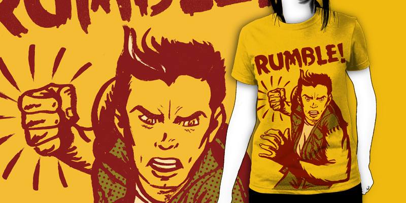 "RUMBLE!" by cajun metal RUMBLE! tee shirt design by cajun metal - Josh Elowsky