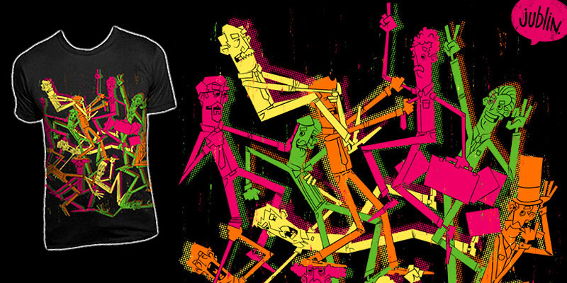 "a dozen angry gentlemen" by jublin a dozen angry gentlemen tee shirt design by jublin - justin white