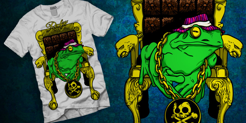 ROCKETT - Frog tee shirt design by sittingduck - Josh Stomberg