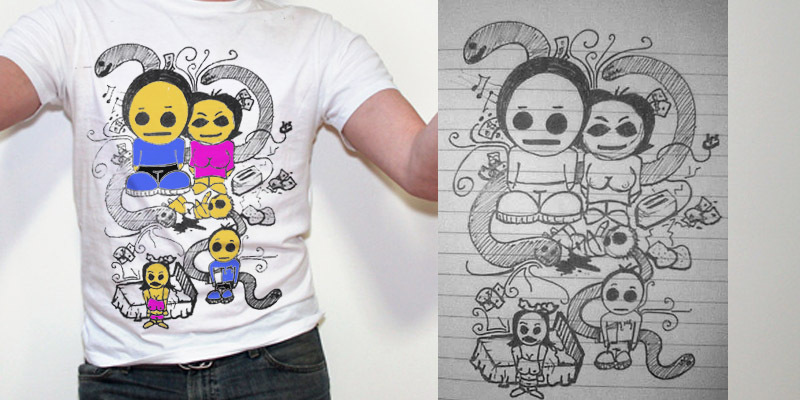 familypic tee shirt design by more - matt bugeja