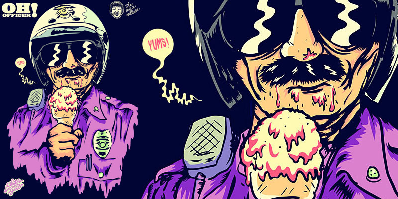 OH OFFICER! tee shirt design by AKUTOU - AKUTOU