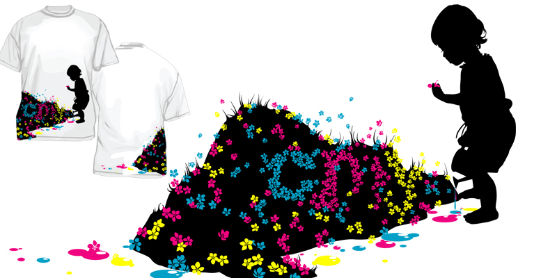 playing with colours.. tee shirt design by tinhiati - cynthia wagner