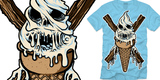 Skull and cross flakes tee shirt design by godmachine - Mr G. Machine