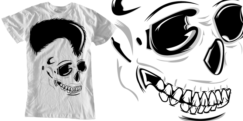 Rock Skull tee shirt design by drewB - Drew Barontini