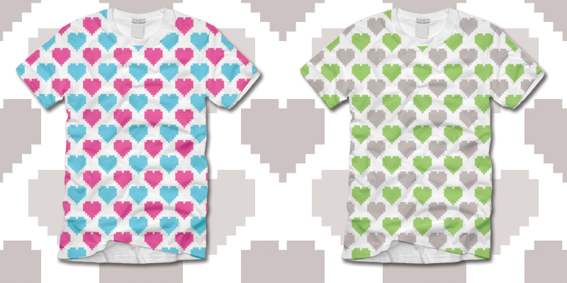 PIXEL HEART  tee shirt design by Matt Rupp - Matt Rupp