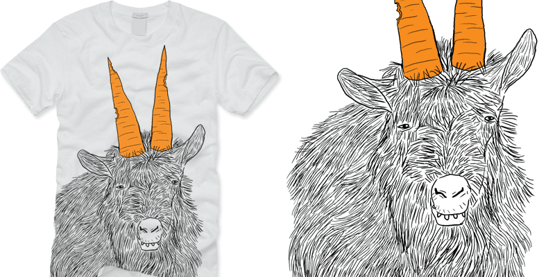 Goat tee shirt design by weaselfarm - jh09111@stu.aii.edu