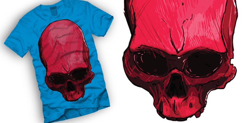 Neon Skull tee shirt design by sittingduck - Josh Stomberg