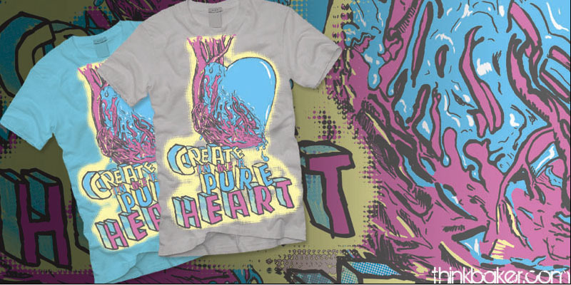 "PureHeart - AgapeAttire" by ThinkBaker PureHeart - AgapeAttire tee shirt design by ThinkBaker - Adam Baker