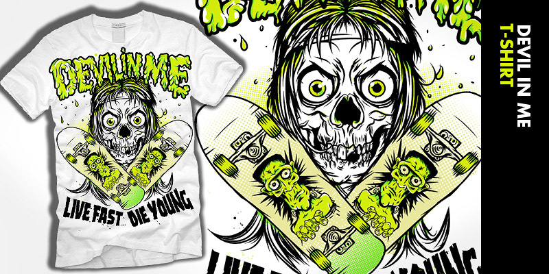 Devil in Me - Live fast, die young! tee shirt design by Survival - Fil