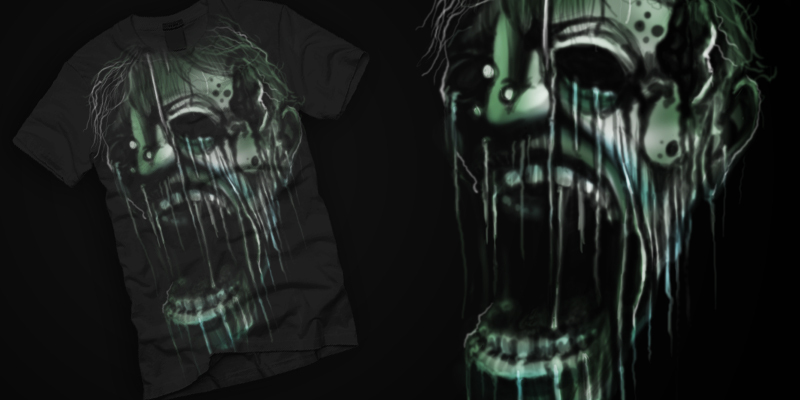 "Melting Zombie - FOR SALE DESIGN" by sittingduck Melting Zombie - FOR SALE DESIGN tee shirt design by sittingduck - Josh Stomberg