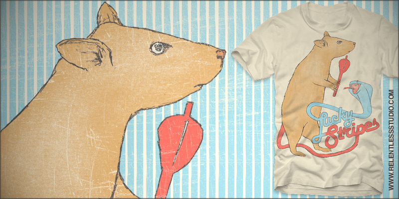 Lucky Stripes | Snake Charmer tee shirt design by ryanmiller - Ryan Miller