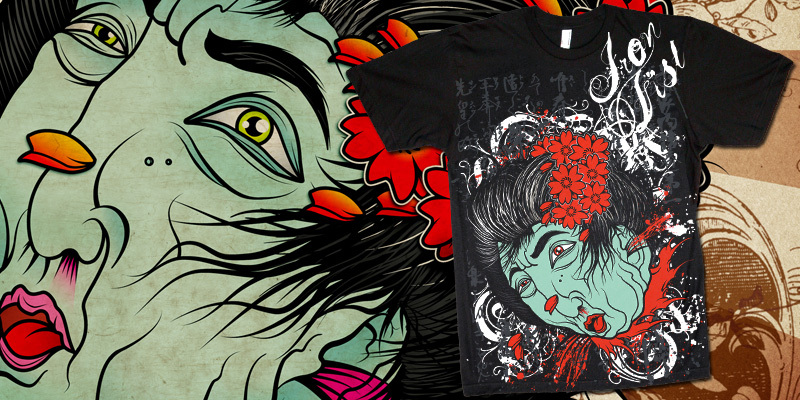 Geisha tee shirt design by Palehorse - Chris Parks