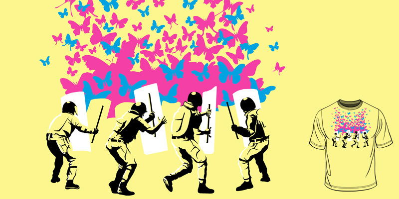 butterflies in my stomach tee shirt design by dobi - Rob Dobi