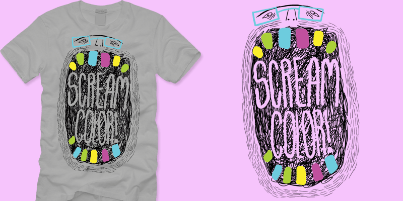 Scream Color tee shirt design by weaselfarm - jh09111@stu.aii.edu
