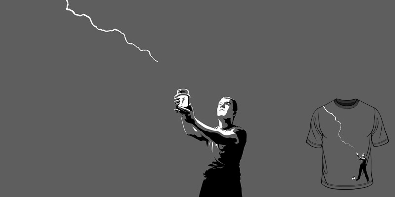 lightning in a bottle tee shirt design by dobi - Rob Dobi