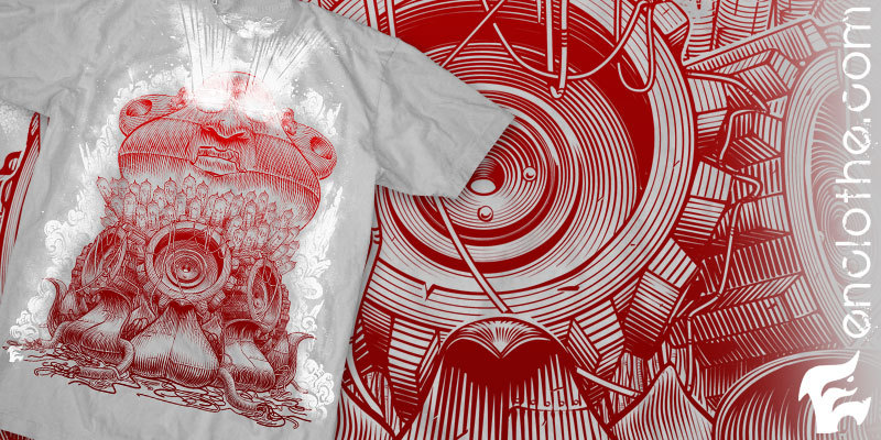 "Electric Buddha Head" by Enclothe Electric Buddha Head tee shirt design by Enclothe - Derek