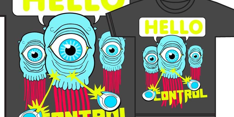 "Hello Control - Space Eyes" by seibei Hello Control - Space Eyes tee shirt design by seibei - David