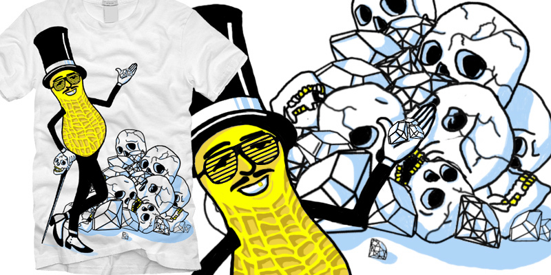"Skullfucking Diamonds in Shuttershades For Peanuts" by jaynajaynajayna Skullfucking Diamonds in Shuttershades For Peanuts tee shirt design by jaynajaynajayna - Jayna