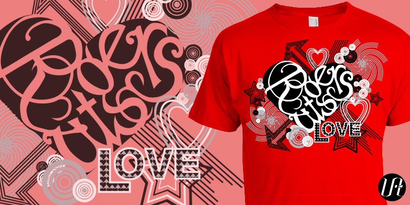 Rutgers Love tee shirt design by Universitee Apparel Dos - Rachael Smith 