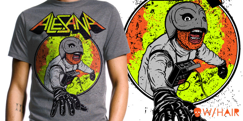 "Alesana - Nuke Em!" by skull with hair Alesana - Nuke Em! tee shirt design by skull with hair - skull with hair