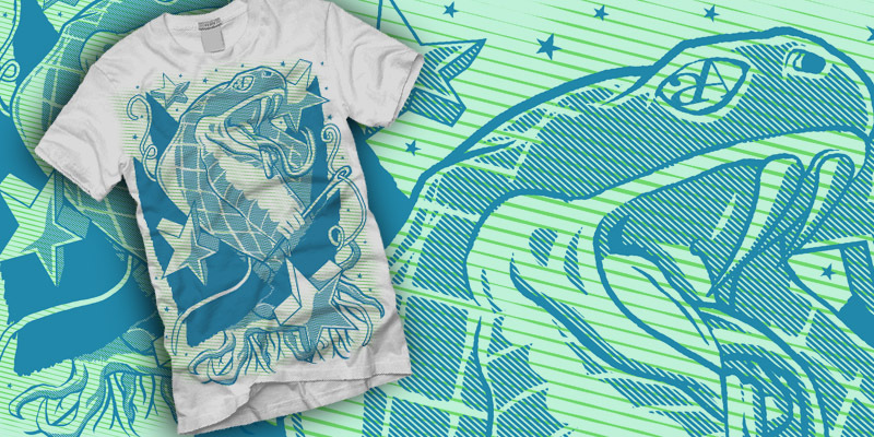Aaron Andrews Apparel - Cobra tee shirt design by sittingduck - Josh Stomberg