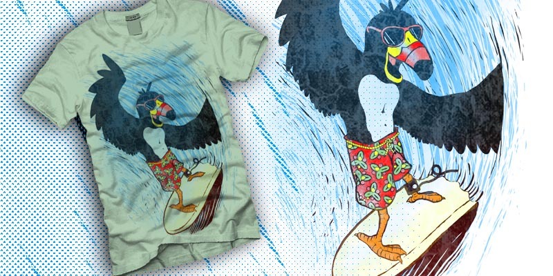 "Toucan Surfer - Tropical Geek" by sittingduck Toucan Surfer - Tropical Geek tee shirt design by sittingduck - Josh Stomberg