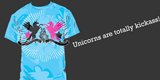 Unicorns are totally kick ass tee shirt design by Randomentity - Courtney Varner