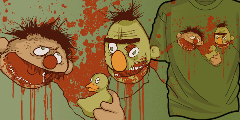 "Bert and Ernie Zombies" by Killer Napkins Bert and Ernie Zombies tee shirt design by Killer Napkins - Jason