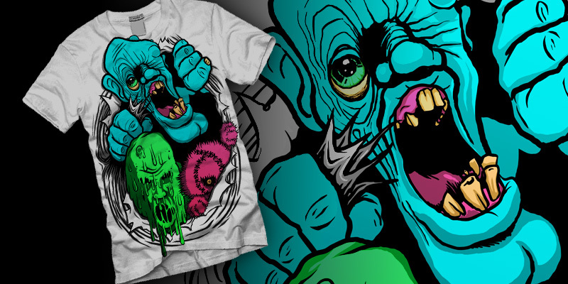 "3 Monsters - Redemption Clothing" by sittingduck 3 Monsters - Redemption Clothing tee shirt design by sittingduck - Josh Stomberg