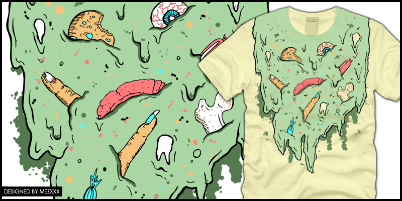 TEE OFF - A zombie vomited on me. tee shirt design by MezXXX - MezXXX