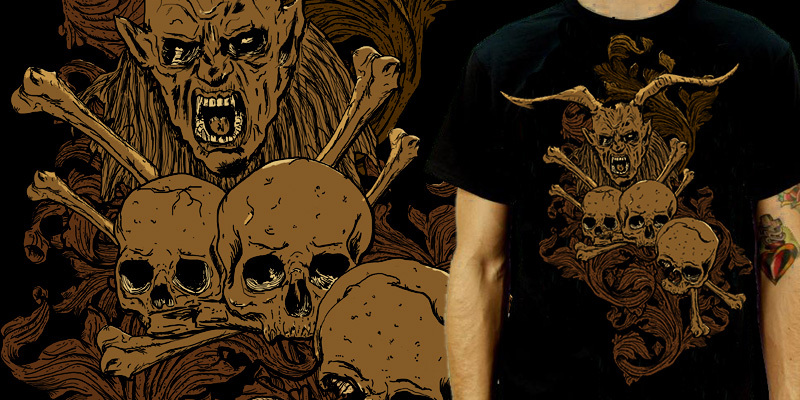 Evil Head tee shirt design by bloodboy - bloodboy-digitalarts