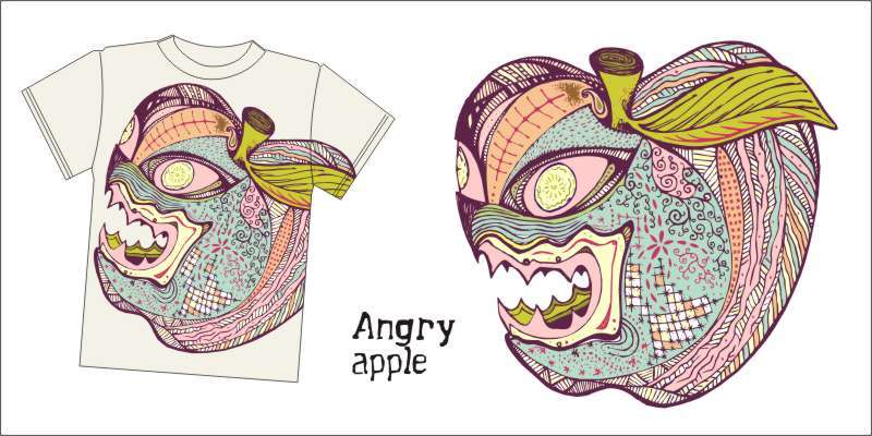 anGry Apple tee shirt design by girinathg - girinathg
