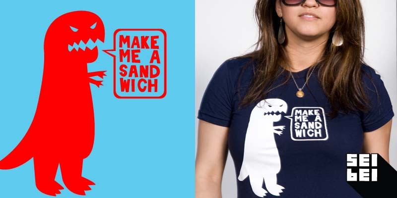 Sandwich Dinosaur tee shirt design by seibei - David