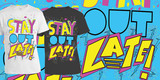 Stay Out Late "PARTY" tee shirt design by Elks - Ryan