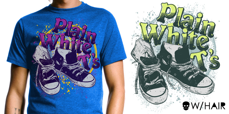 PWT - sloppershoe tee shirt design by skull with hair - skull with hair