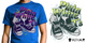 PWT - sloppershoe tee shirt design by skull with hair - skull with hair