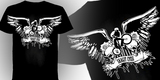 "Downhill with wings" by sittingduck Downhill with wings tee shirt design by sittingduck - Josh Stomberg