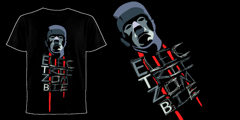 "Electric Zombie Idea #1" by sittingduck Electric Zombie Idea #1 tee shirt design by sittingduck - Josh Stomberg