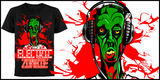 Headphones Electric Zombie tee shirt design by sittingduck - Josh Stomberg