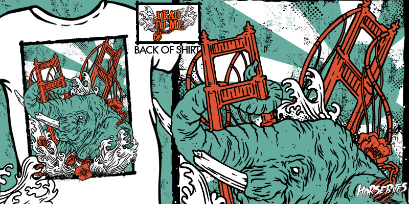 Dead To Me -Elephant attacking the bay- tee shirt design by horsebites - HORSEBITES