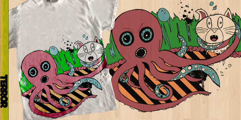 octo-core tee shirt design by Terror - Ethan Mel